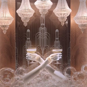 Pearl and diamond hand ornaments from The Great Gatsby Collection in the Tiffany Window