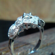 Platinum art deco ring design 7b