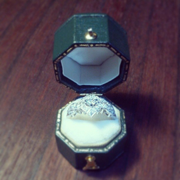 Platinum art deco ring design 8