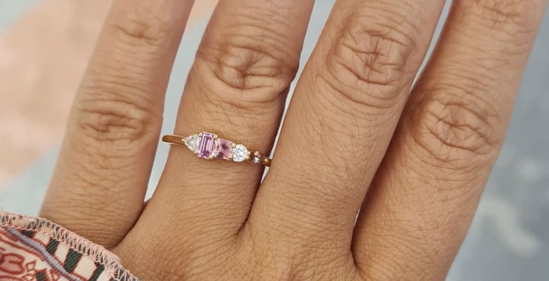 coloured cluster stones engagement ring