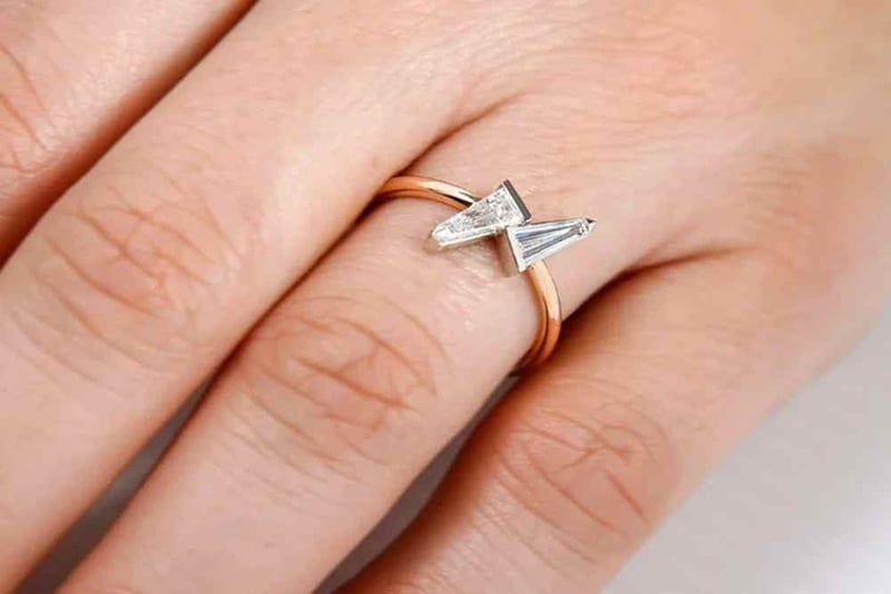 Side by side stones engagement ring